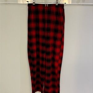 Red and black plaid PJ pants